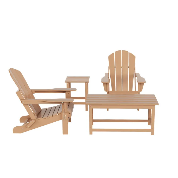 Kirkham Plastic Folding Adirondack Chair with Table