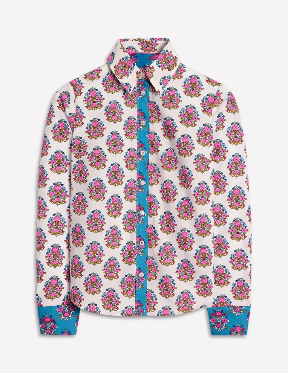 Floral Print Long - Sleeve Blouse