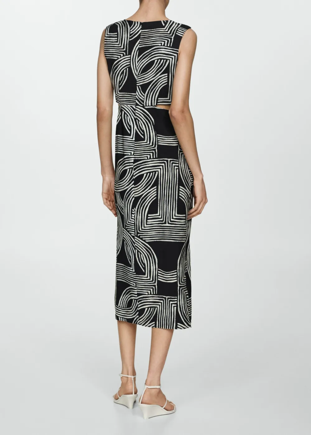 Printed dress with openings