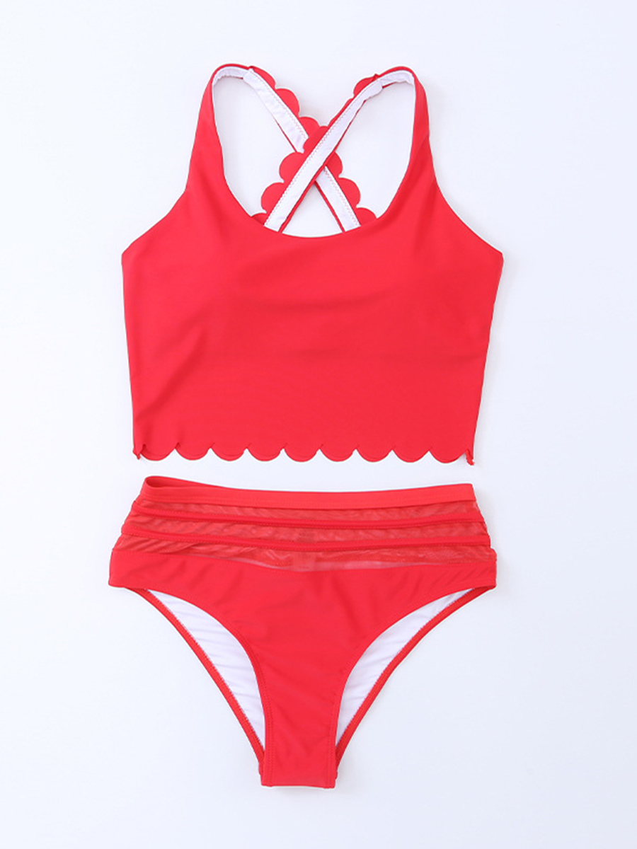 Sexy Solid Color Swimsuit Slim Triangle Bikini Suit