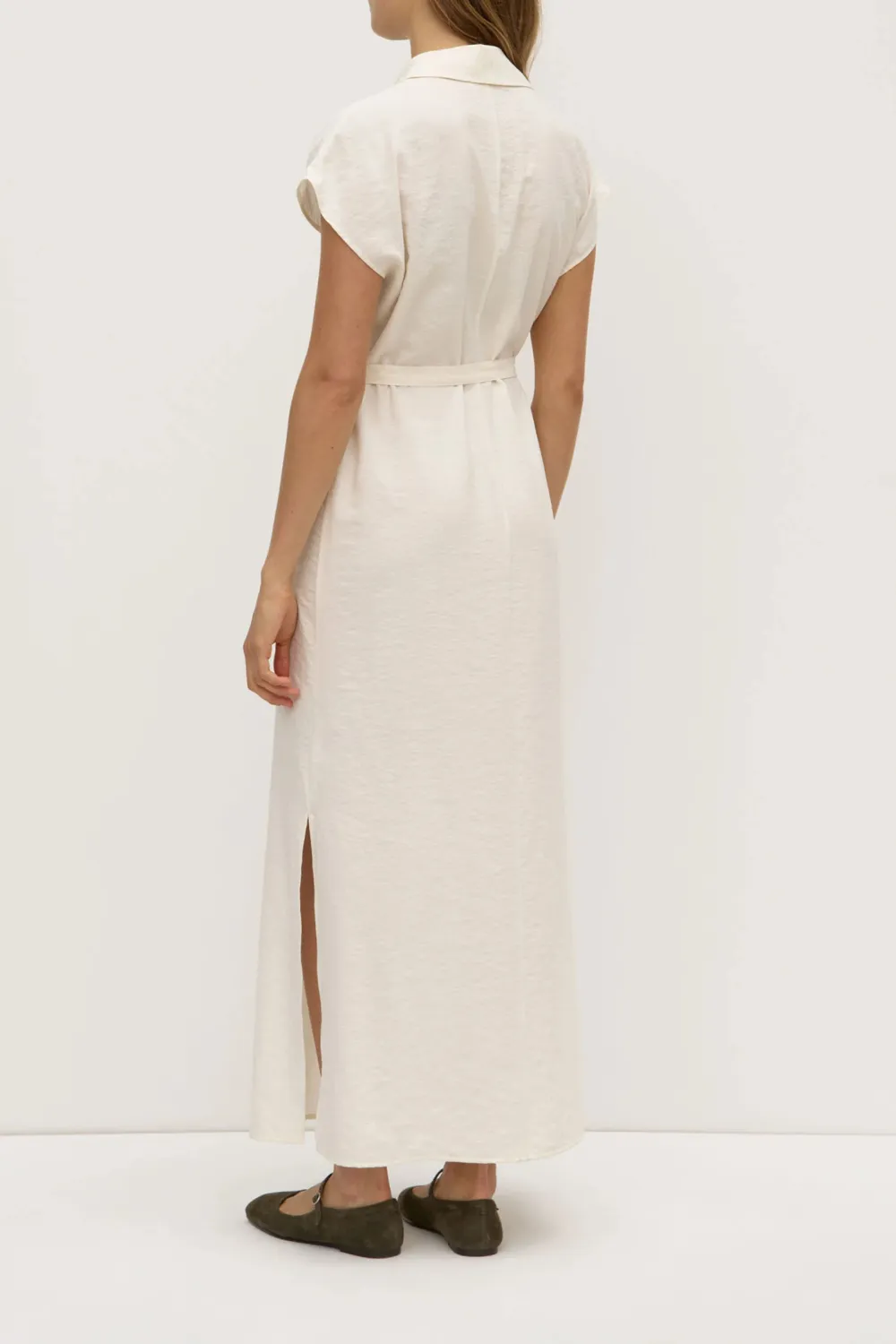 Lace Up Loose Shirt Dress