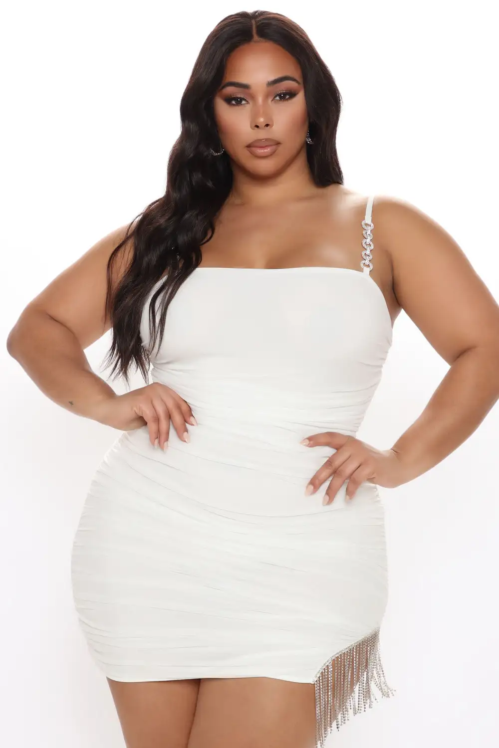 Diamond Dreams Mesh Mini Dress - White