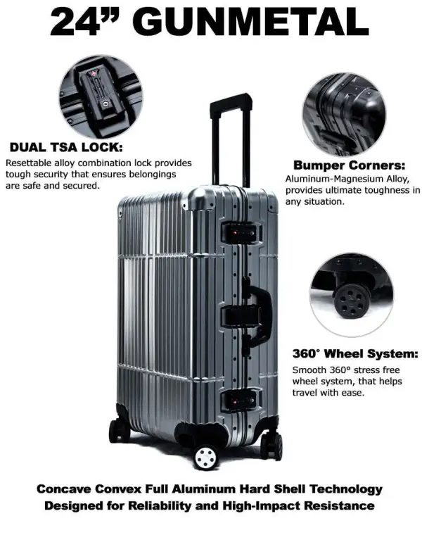 High-quality all-aluminum fuselage carry-on luggage