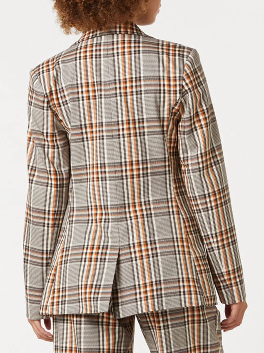 Women's casual plaid blazer