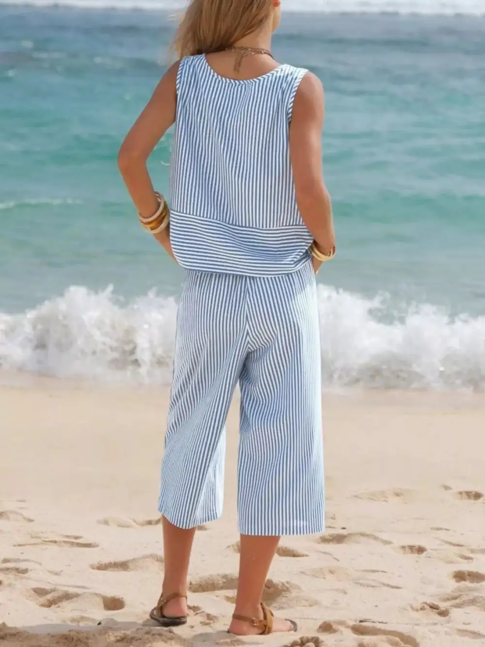 Everyday Striped Sleeveless Set