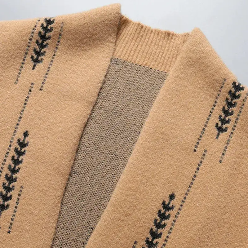 Pattern Knit Button Cardigan