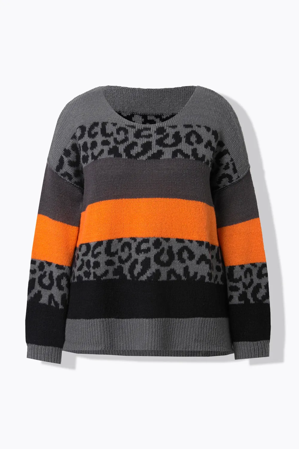 Leopard Print Contrasting Sweater