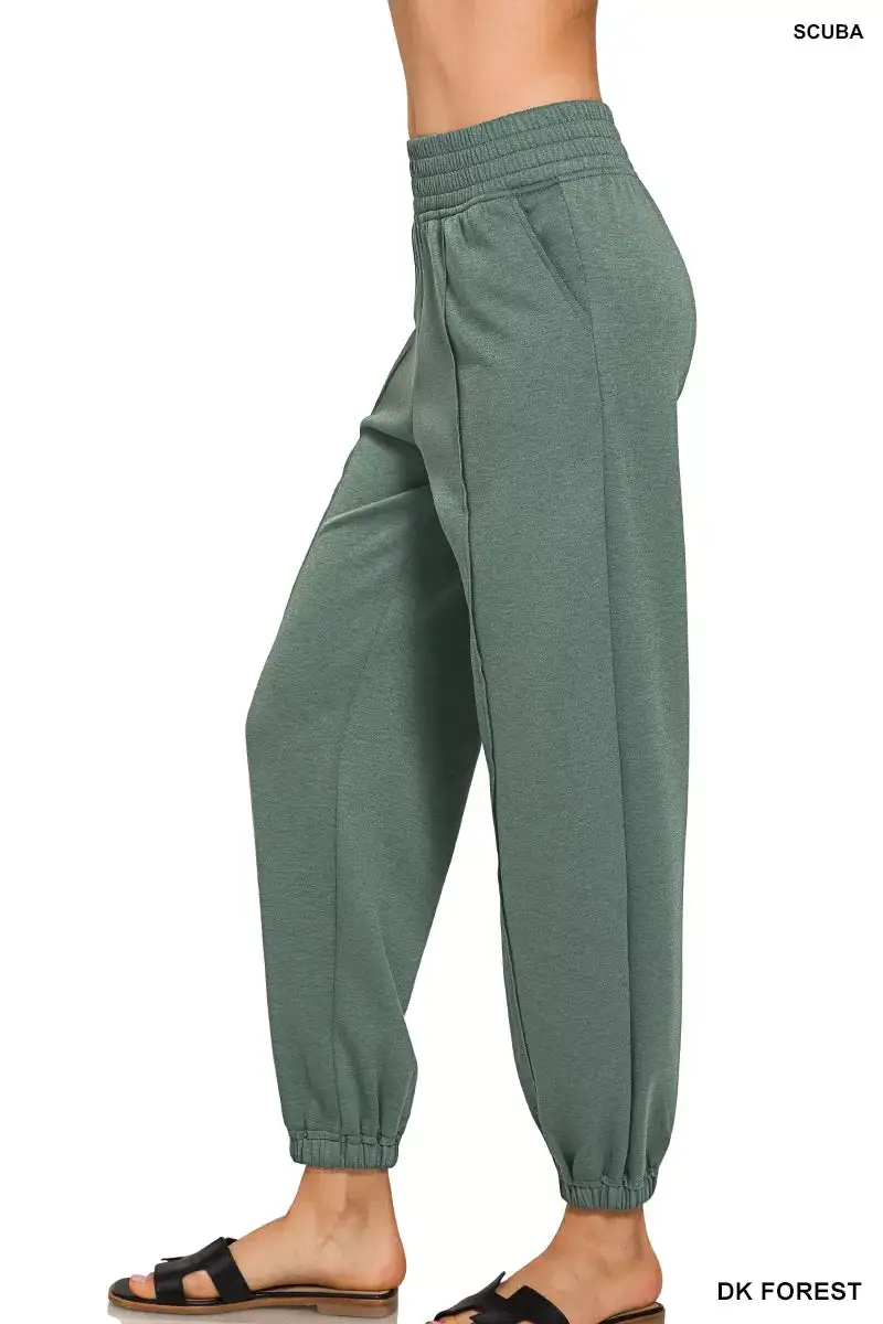 Everyday Scuba Elastic Waist Joggers with Pockets Pants