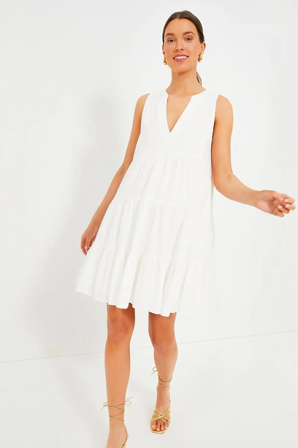 White Swiss Dot Sleeveless Kenzo Dress