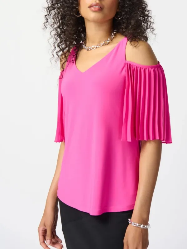 Hot Pink Cold - Shoulder Ruffled Top