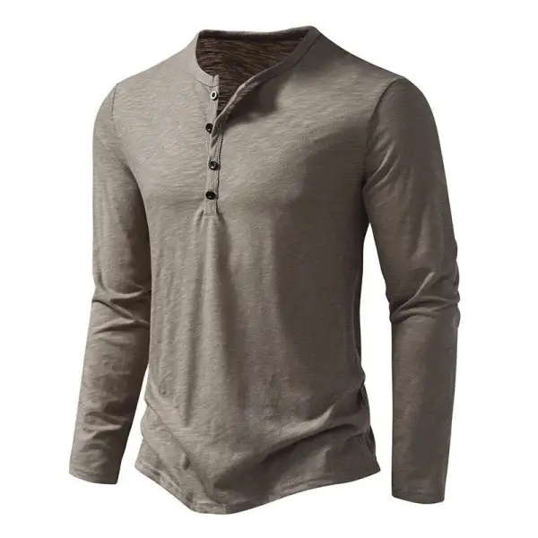 Slub Cotton Henley Shirt