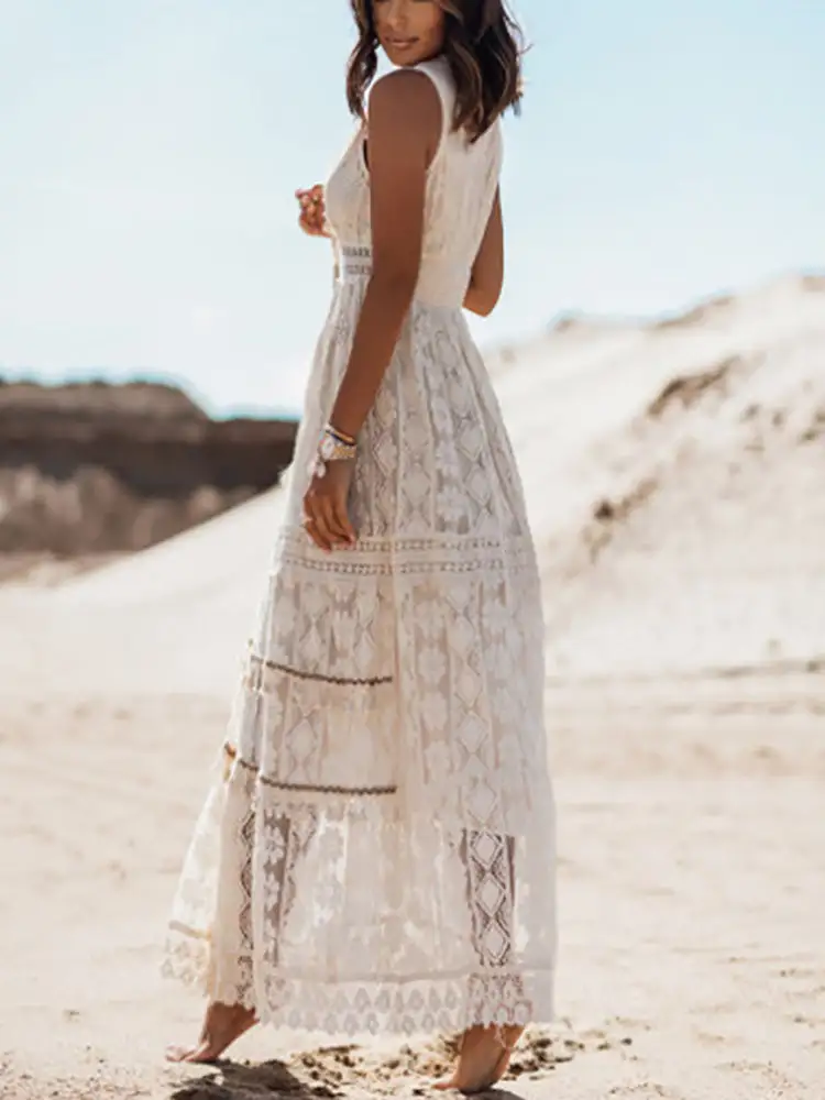 Boho Spirit White Maxi Dress