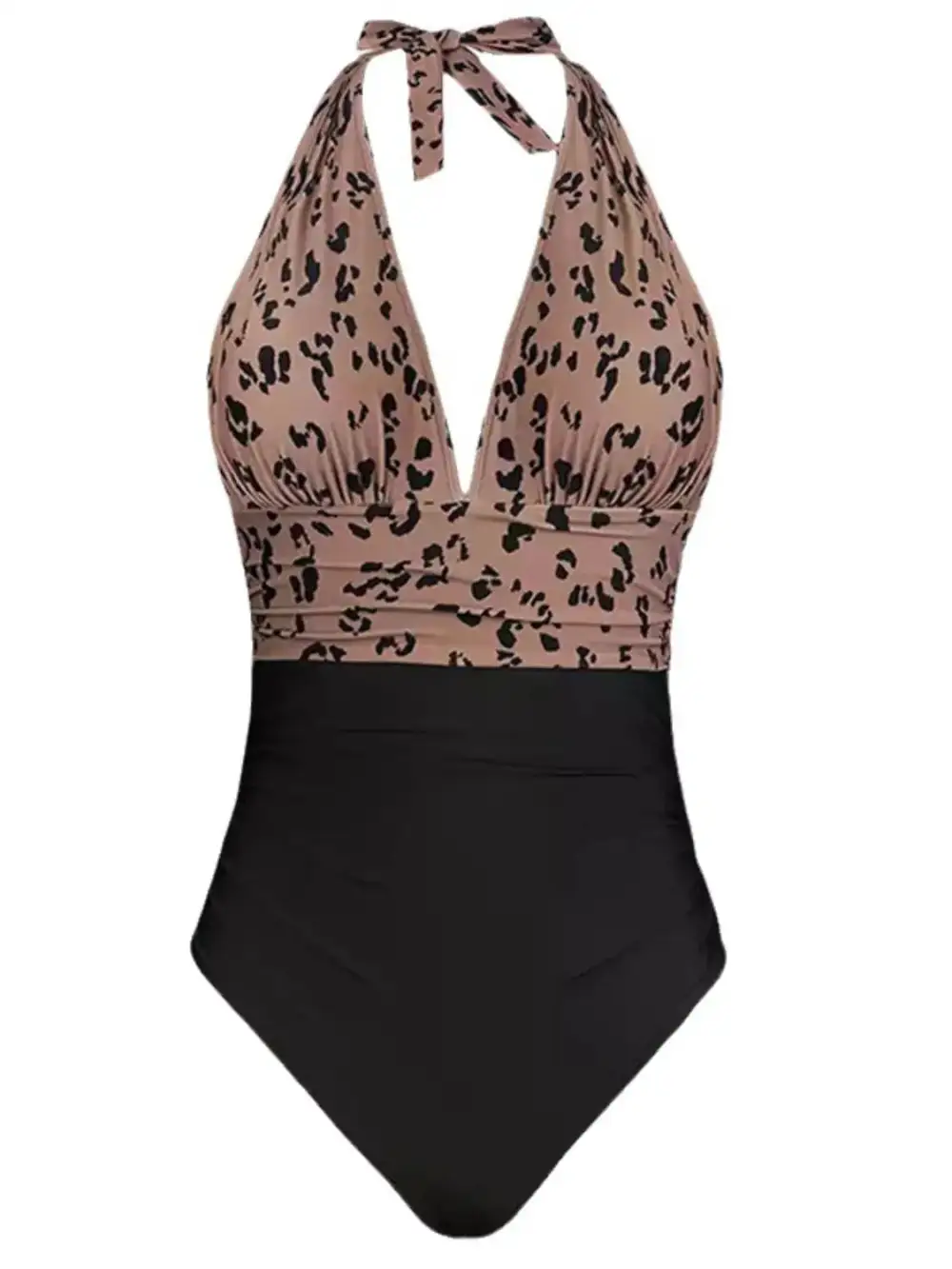 Palm Halter One Piece Swimsuit
