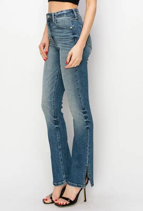 ??GYPSY FOX-HIGH RISE Y2K BOOT CUT JEANS