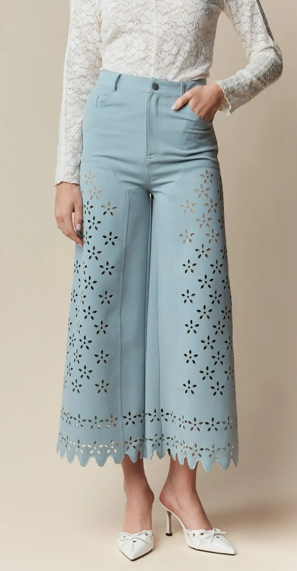 Minimal Roomy Zip Wide Leg Casual Pants