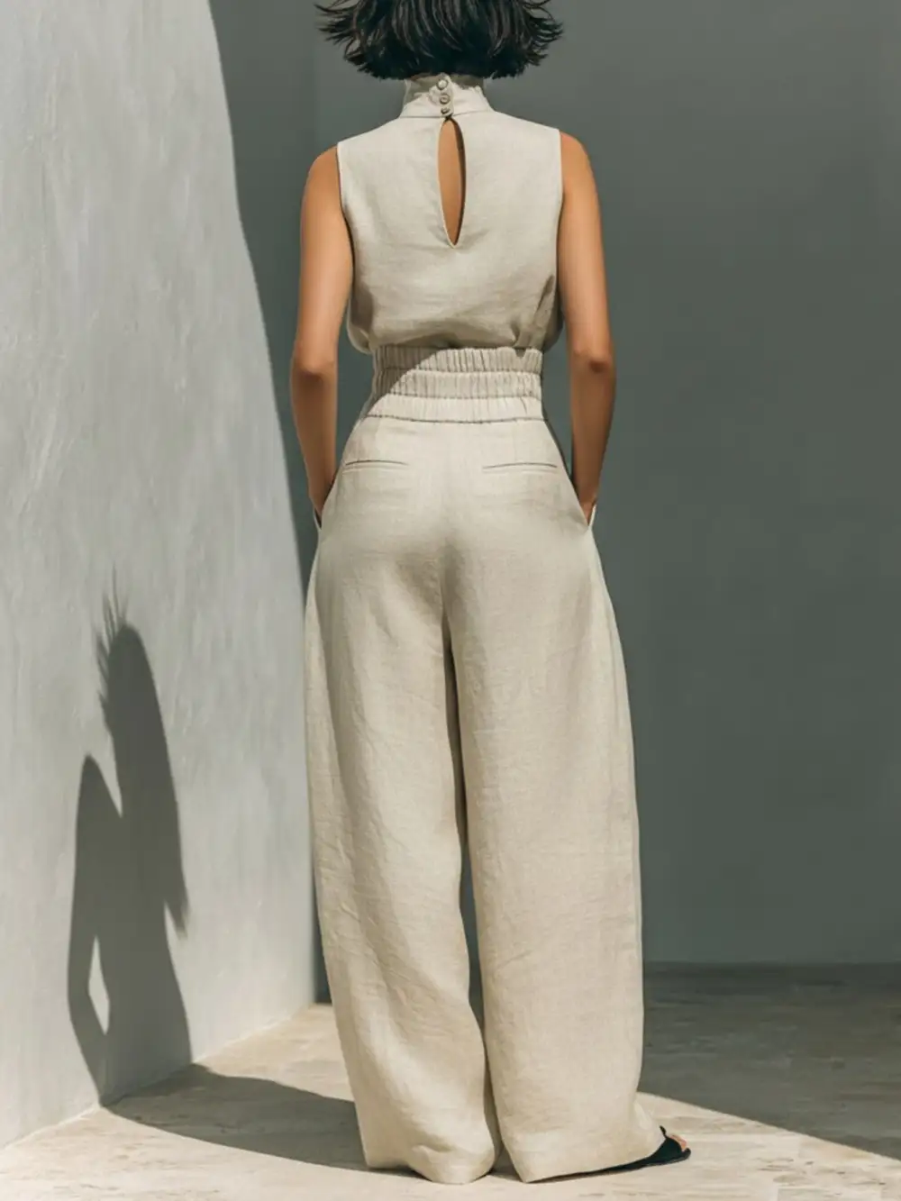 Sleeveless Turtleneck Jumpsuit