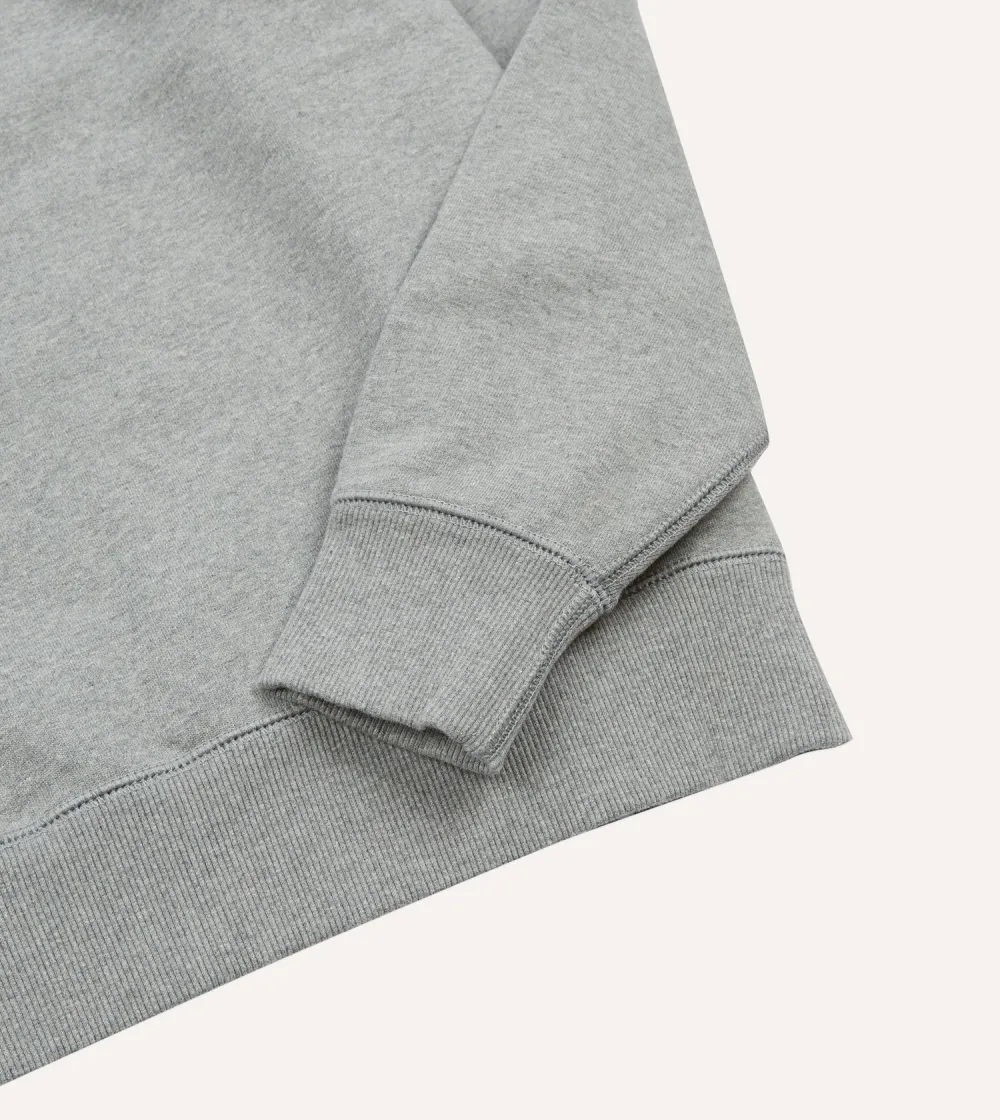 Grey Brushed Cotton Jersey Sweatshirt Plain
