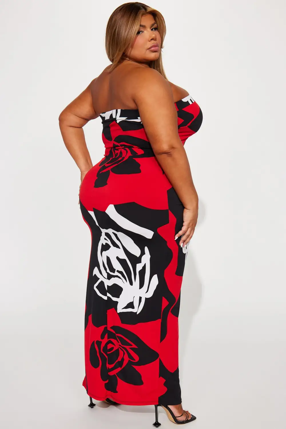 Rosa Tube Maxi Dress - Red/combo
