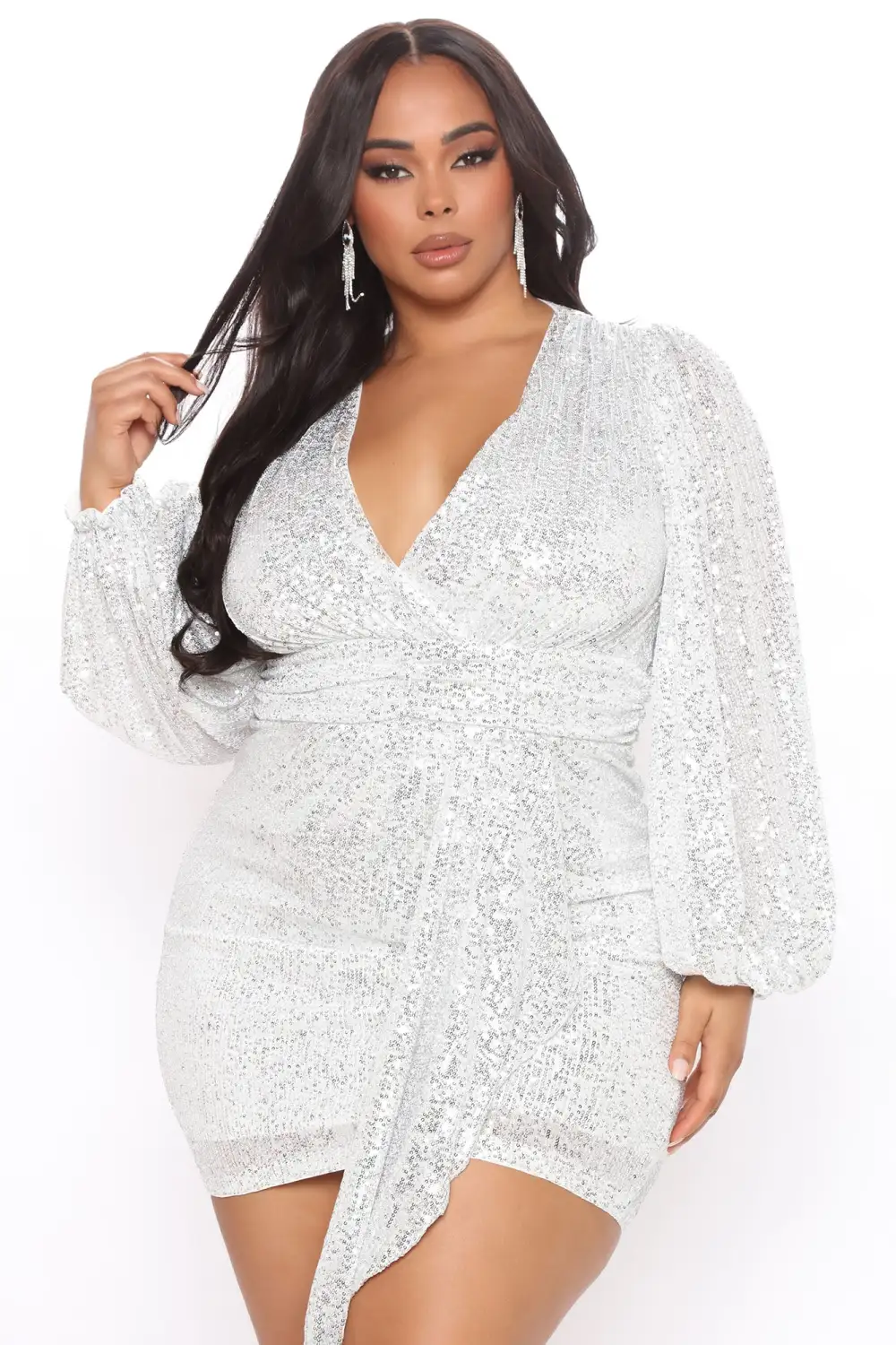 Starla Sequin Mini Dress - White