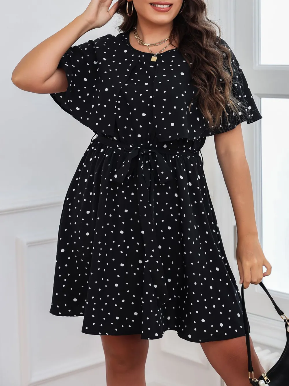 Polka Dot Black Dress