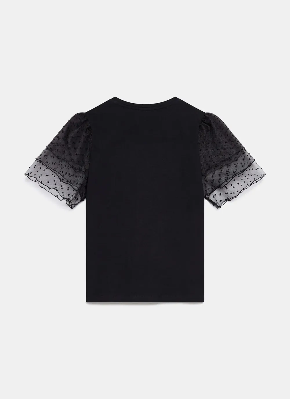 Casual Style Black Cotton T-Shirt