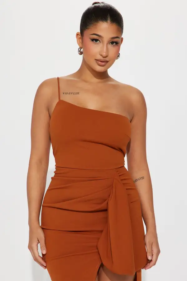 Natalia Midi Dress - Cognac