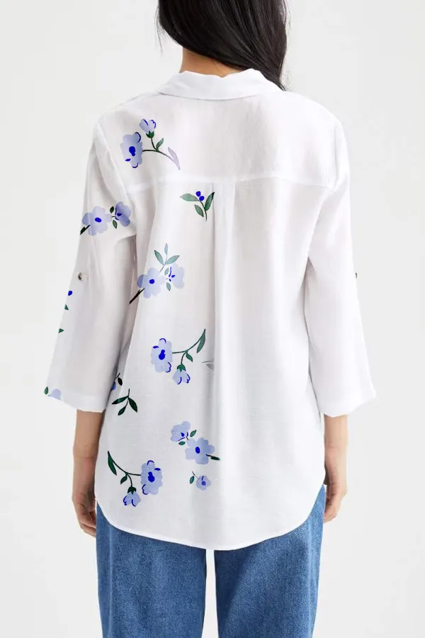 Long Sleeve Pocket Detail Shirt Tunic