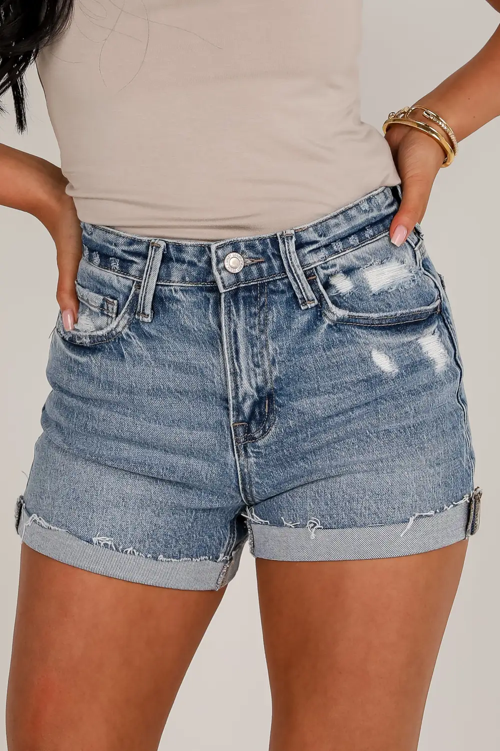 Simple Roomy Zip Relaxed Casual Shorts