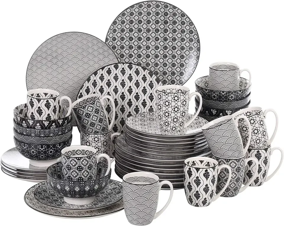 58pcs deluxe ceramic tableware set