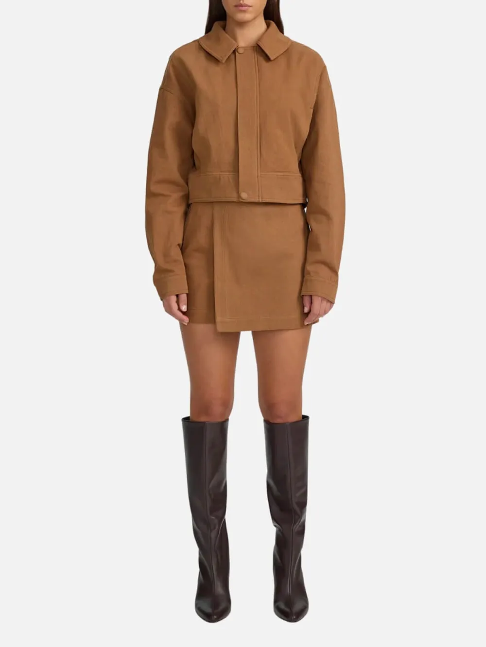 Drop Shoulder Lapel Jacket