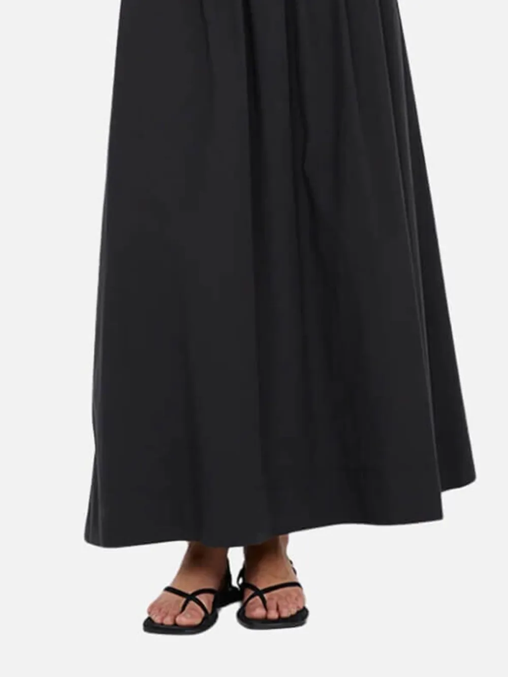 Plain Wide Strap Dress with Pockets