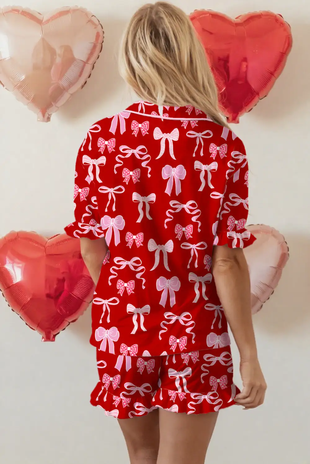 Soft Bow Detail Sweet Pajama Set