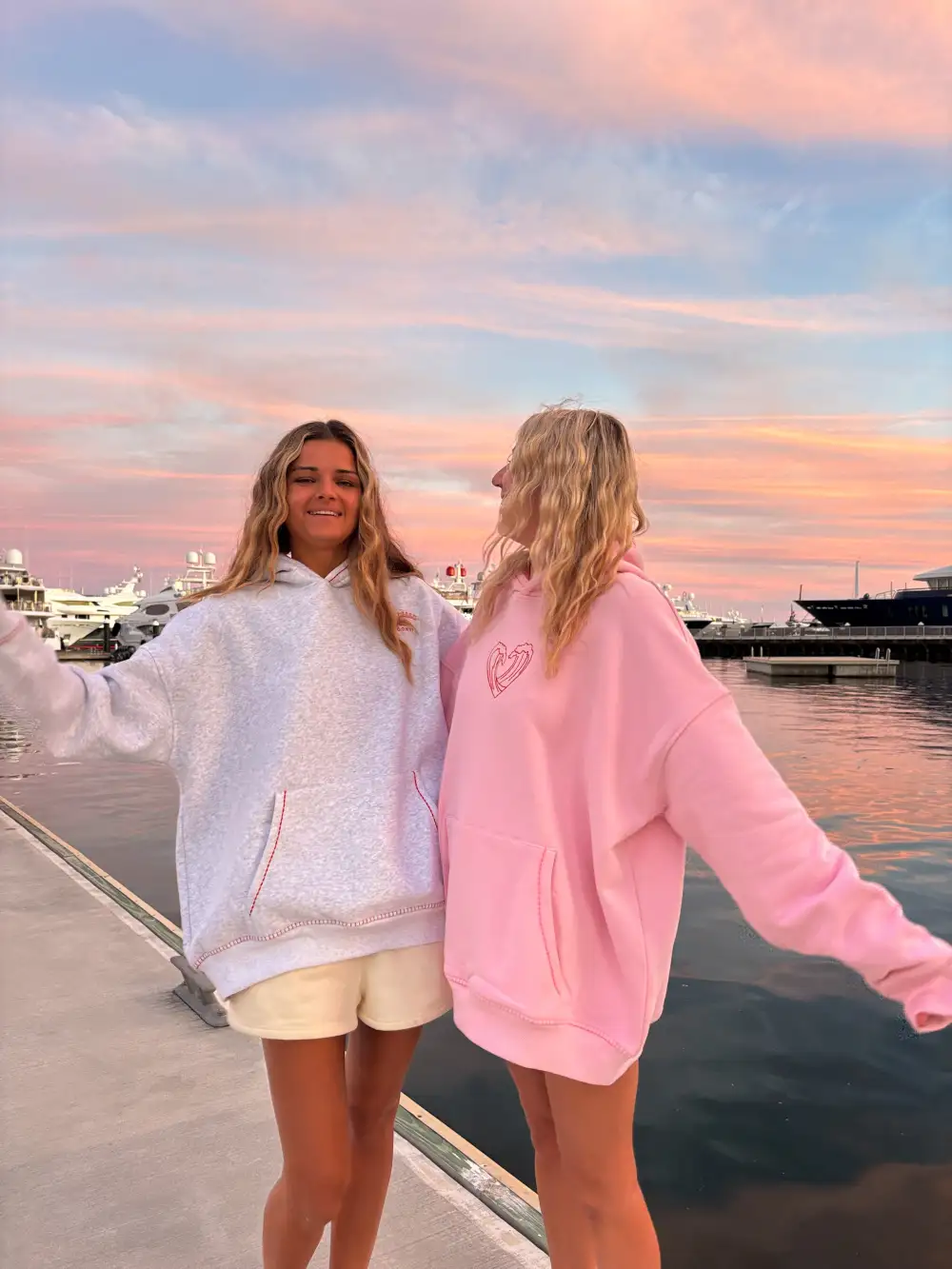 Bubblegum Ocean Heart Stitched Hoodie
