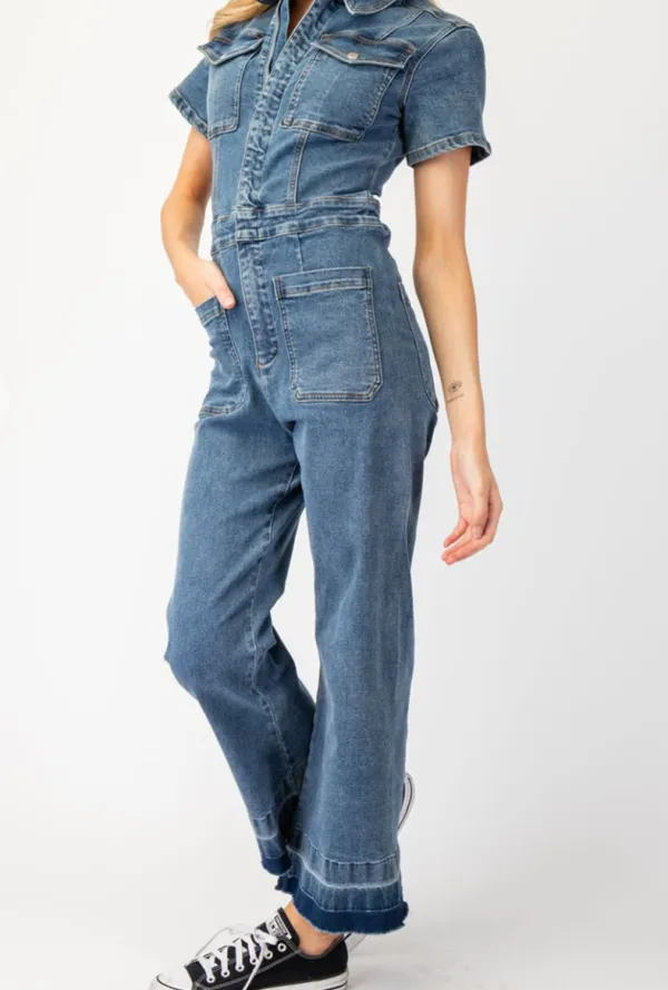 Short Sleeve Utility Jumpsuit