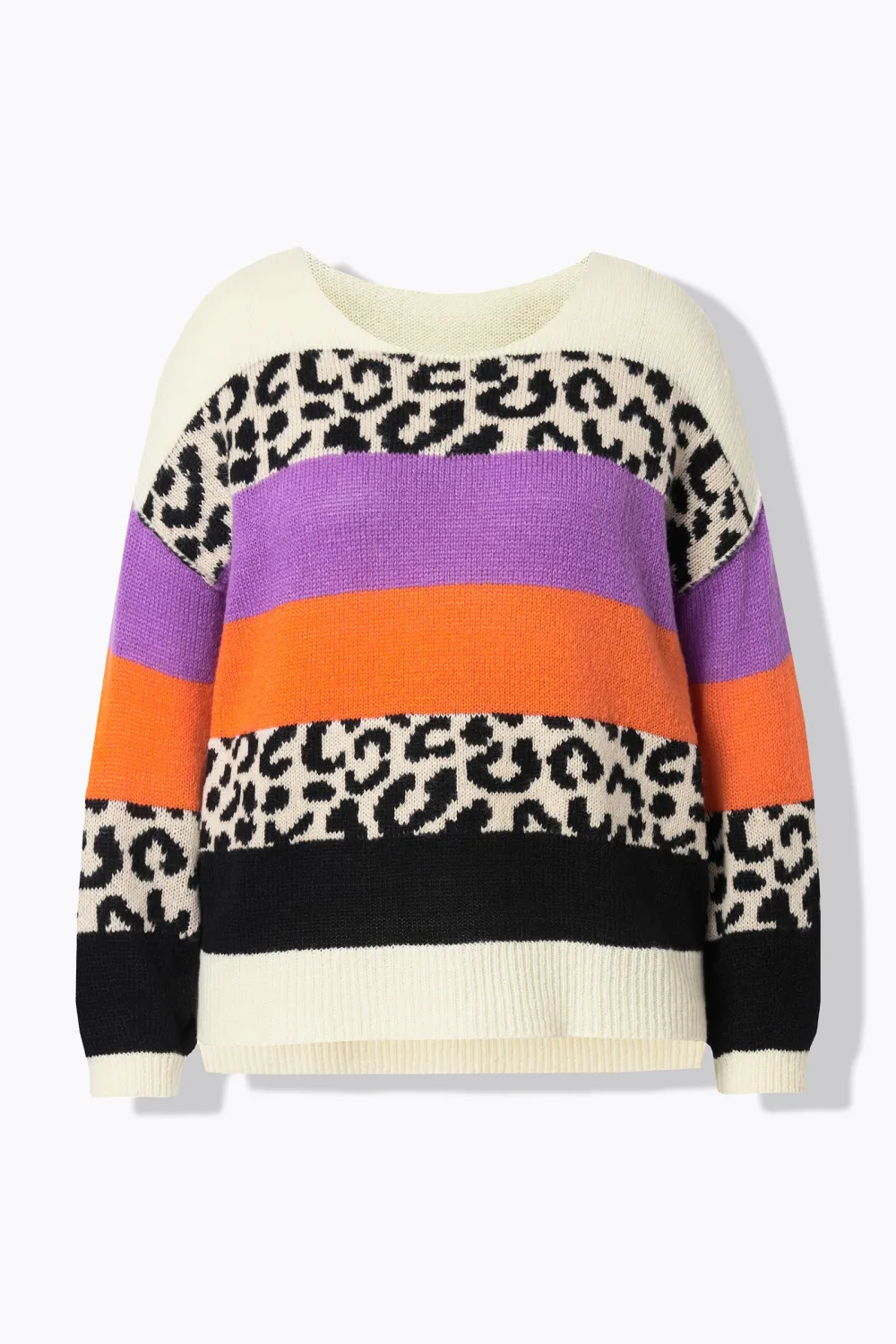 Leopard Print Contrasting Sweater