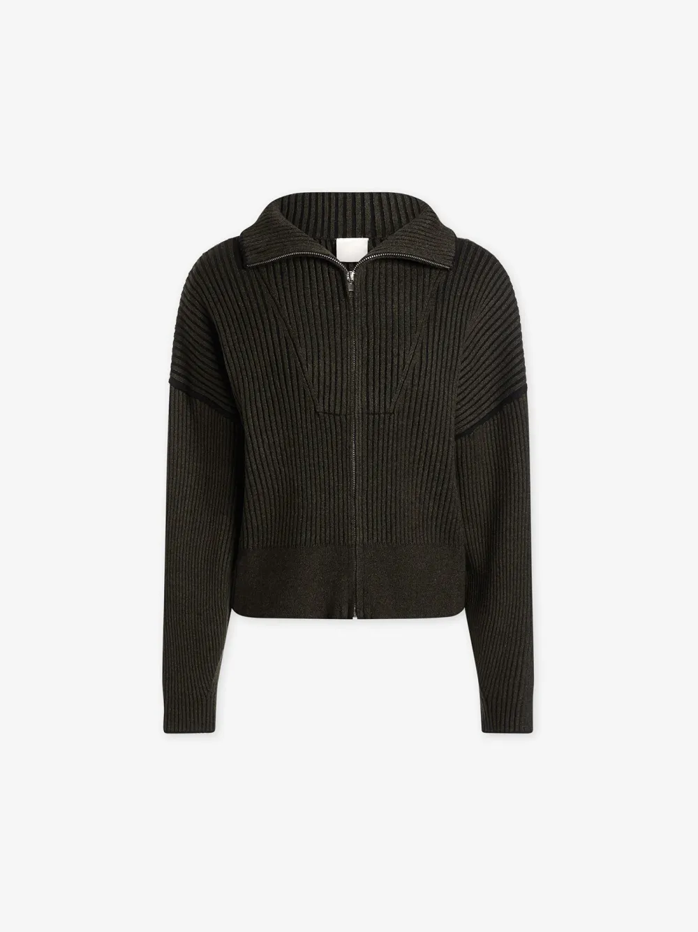 Zip-Through Rib Knit