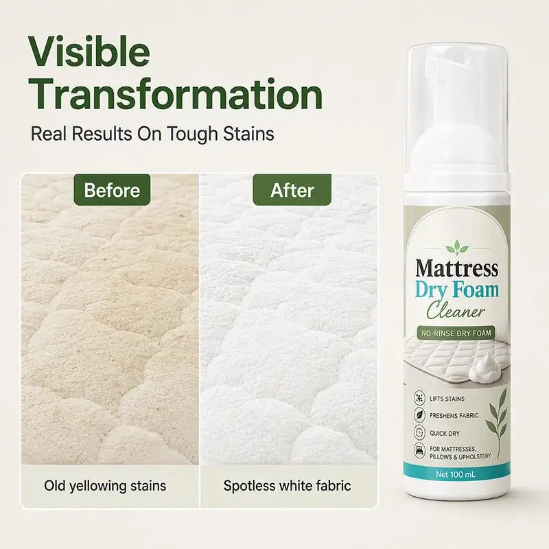 Mattress and sofa foam dry cleaning agent