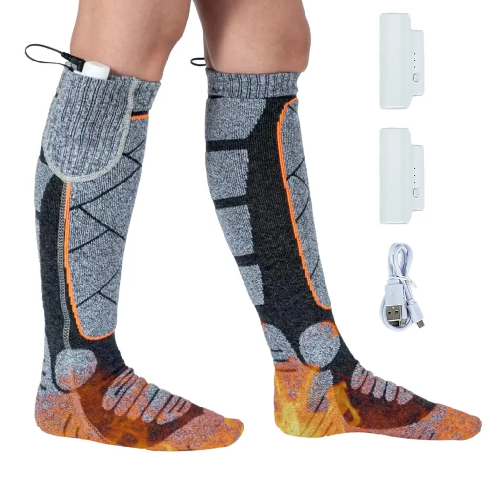 Full Sole Heated Socks Ski Electric Rechargeable Thermal Socks
