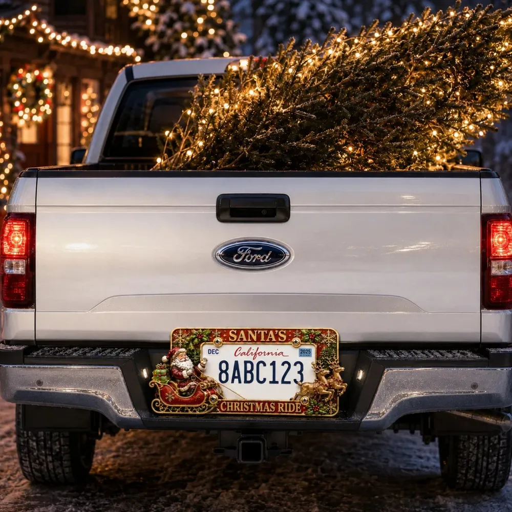Christmas License Plate Frame – Festive Style for Every Ride