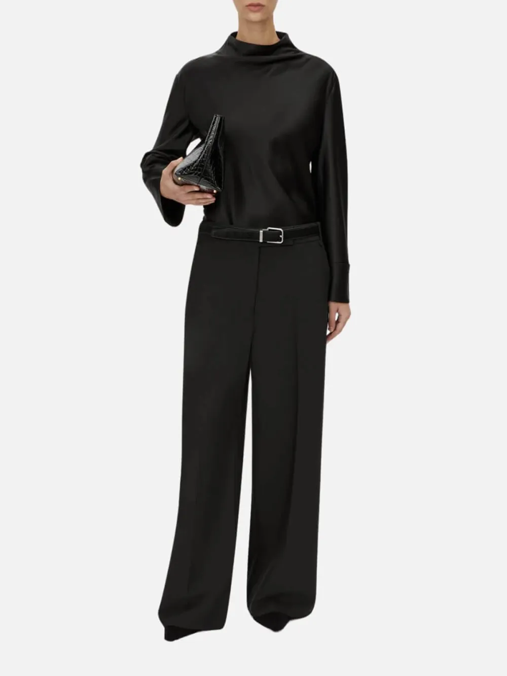 Mid-Rise Pants with Belt Loops