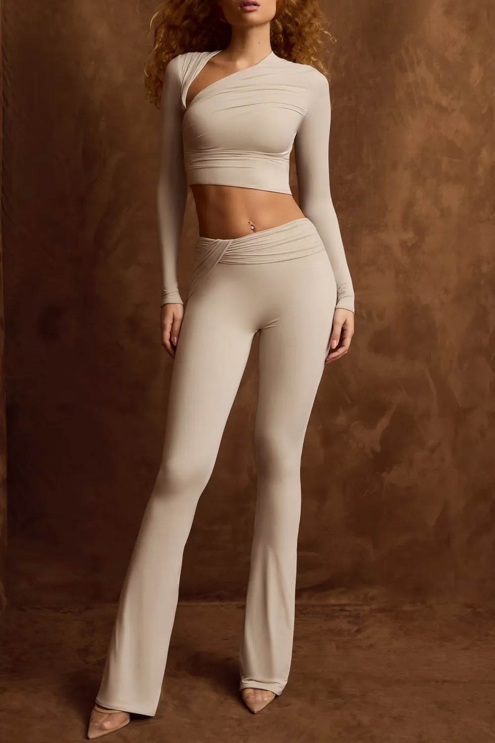Designer Asymmetric Design Slim Fit Women's Flared Pants