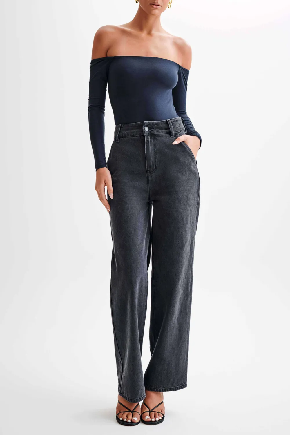 Off Shoulder Long Sleeve Bodysuit