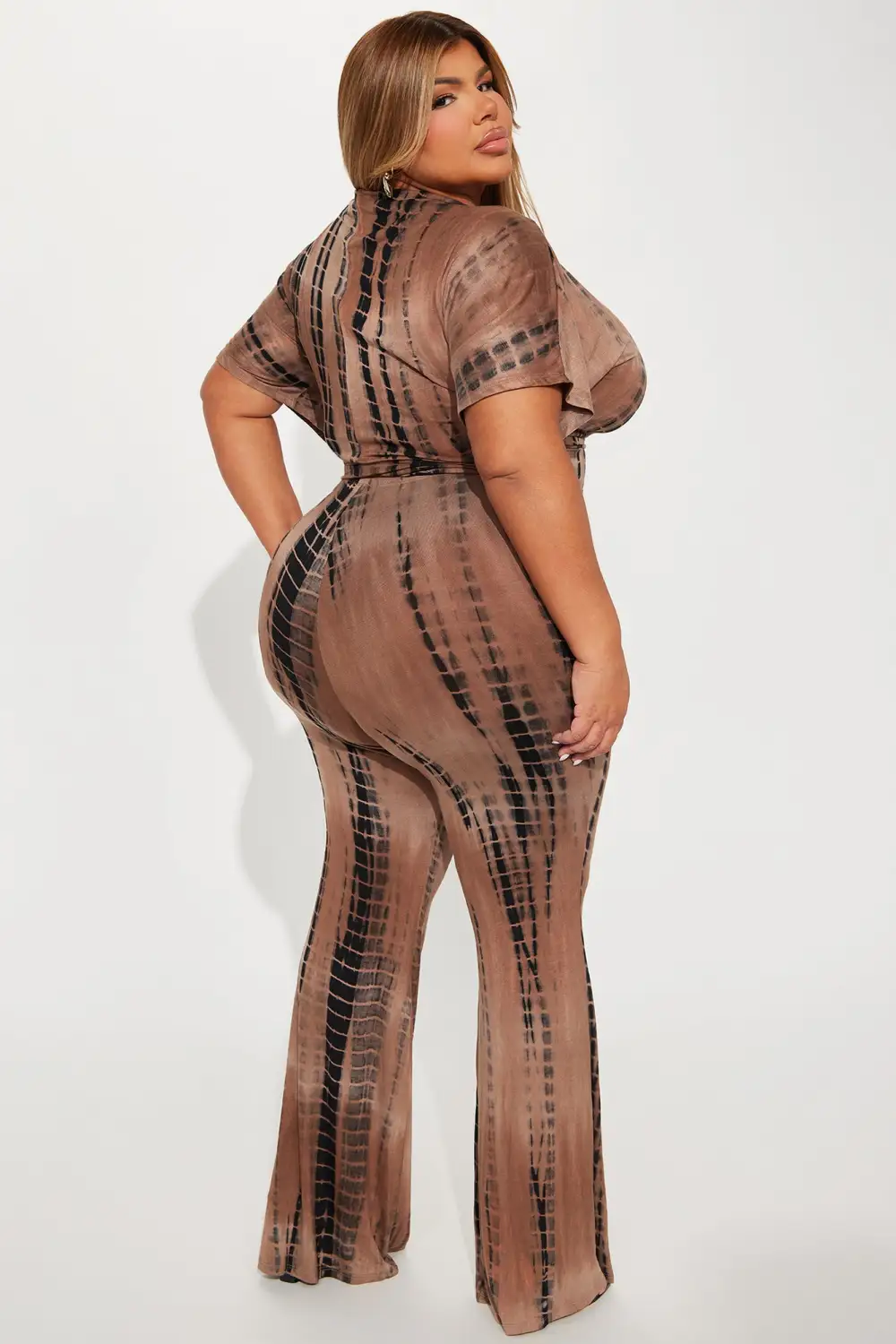 Come Again Tie Dye Pant Set - Brown/combo