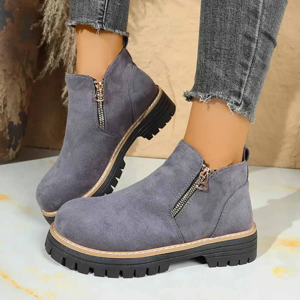 Classic Round Toe Platform Boots
