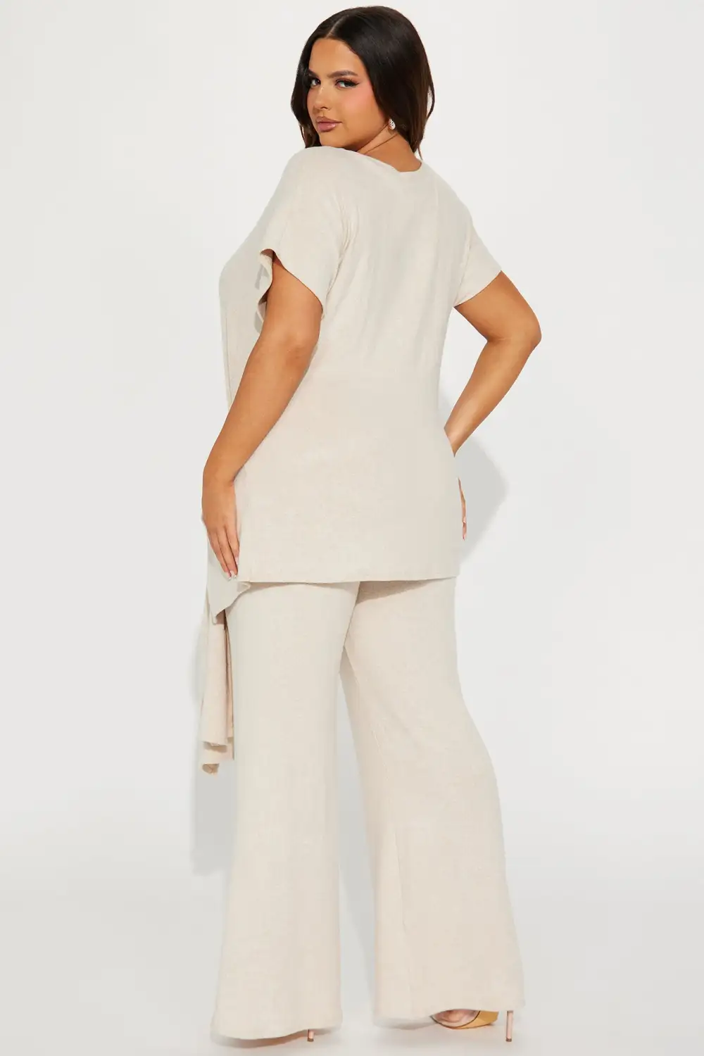 Mara Tie Waist Pant Set - Taupe