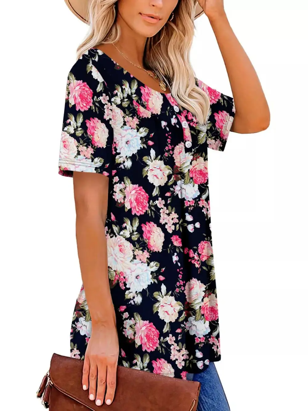Floral Print Short Sleeve T-Shirt