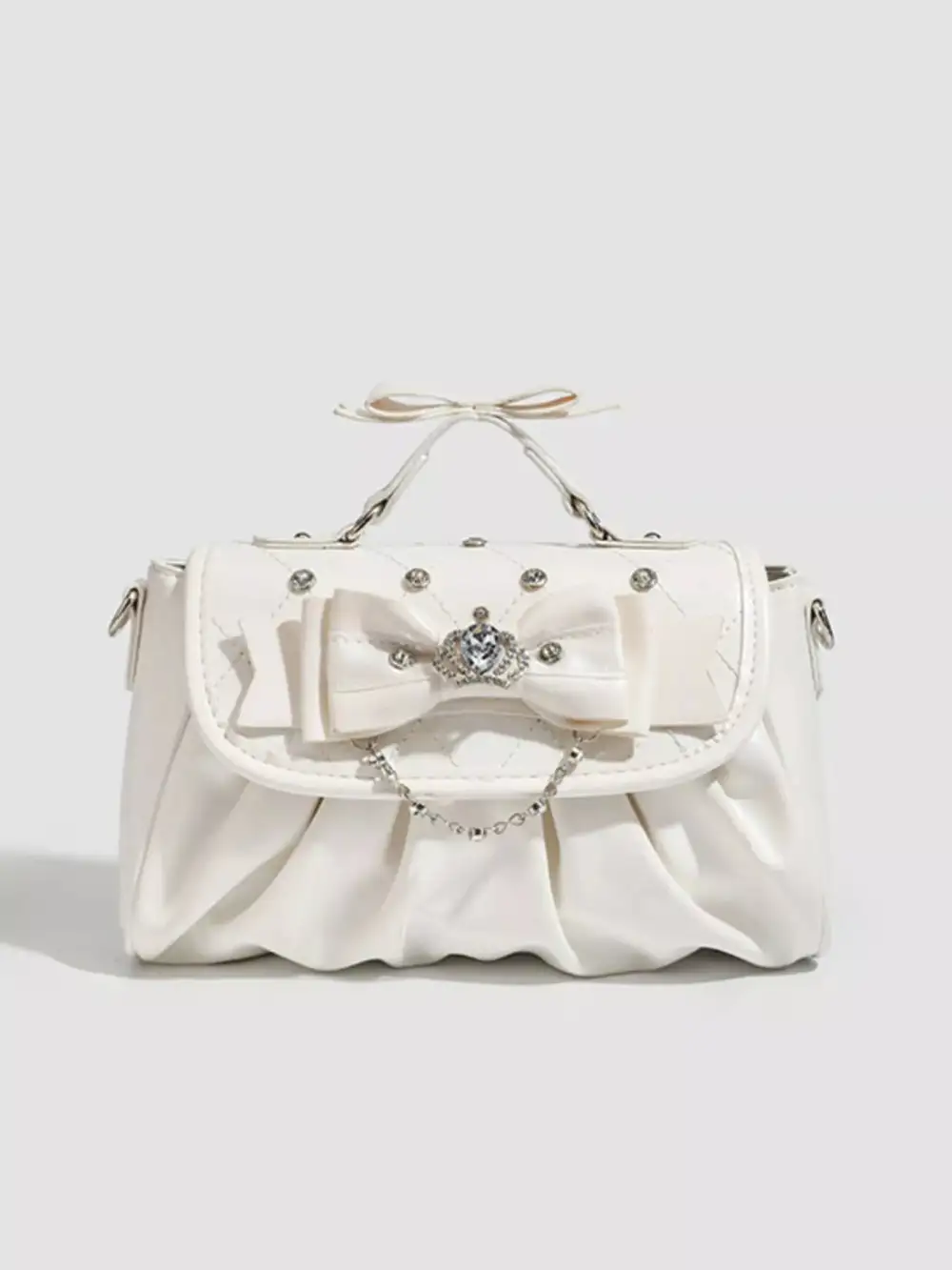 Ruched Bow Crossbody Bag