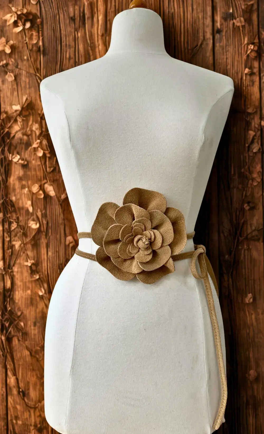Genuine Italian Suede Leather Flower