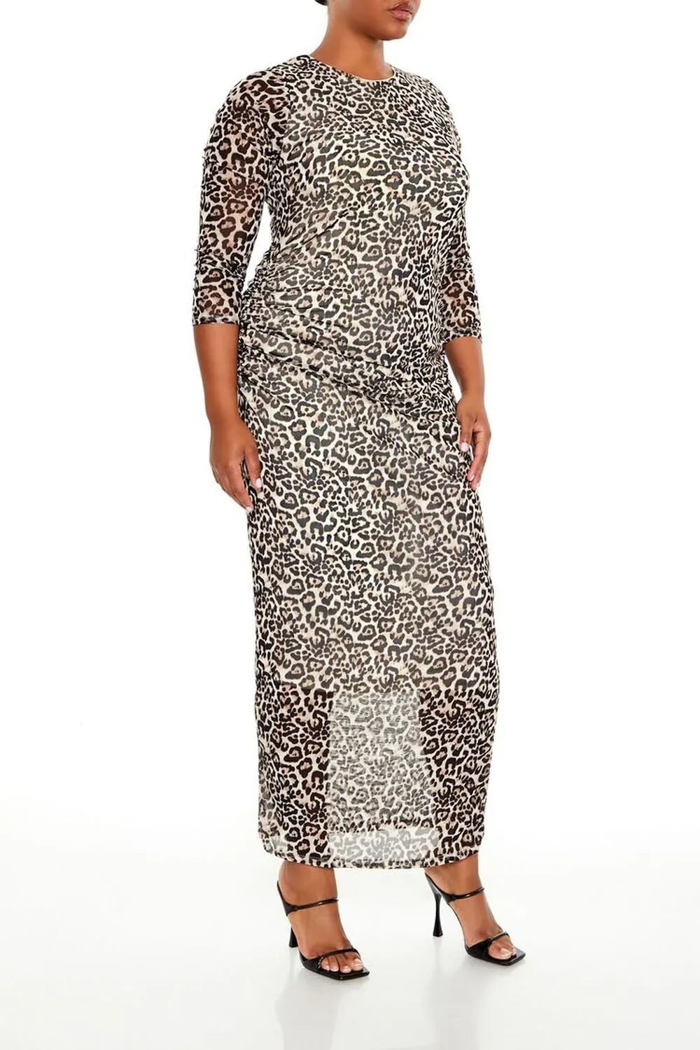 Plus Size Leopard Maxi Dress