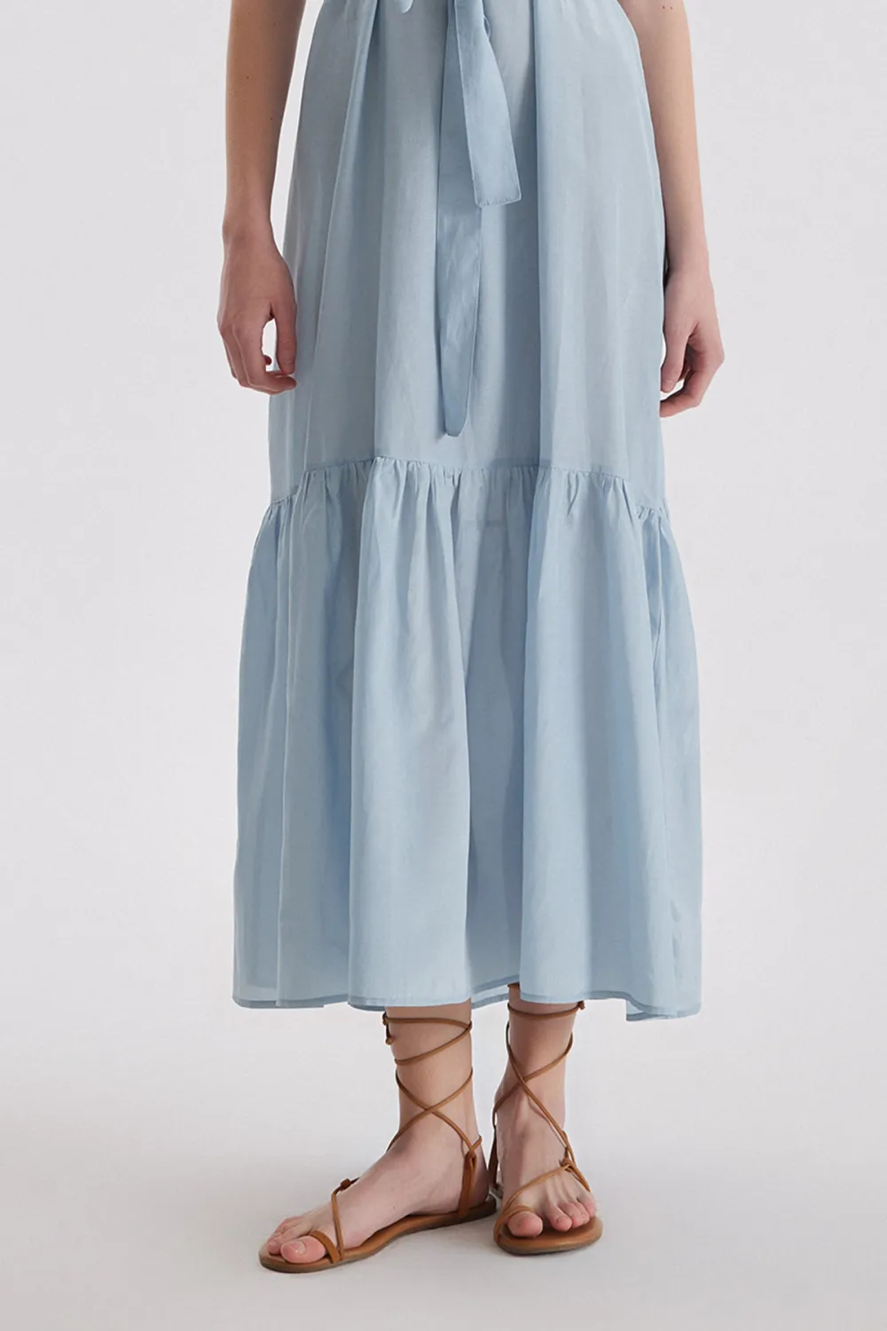 Sleeveless Midi Dress-Blue